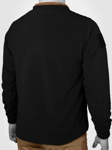 MUDEIR Balıkçı Yaka Petek Model Cepli Polar Yalım SİYAH