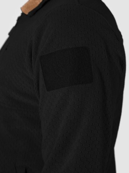 MUDEIR Balıkçı Yaka Petek Model Cepli Polar Yalım SİYAH