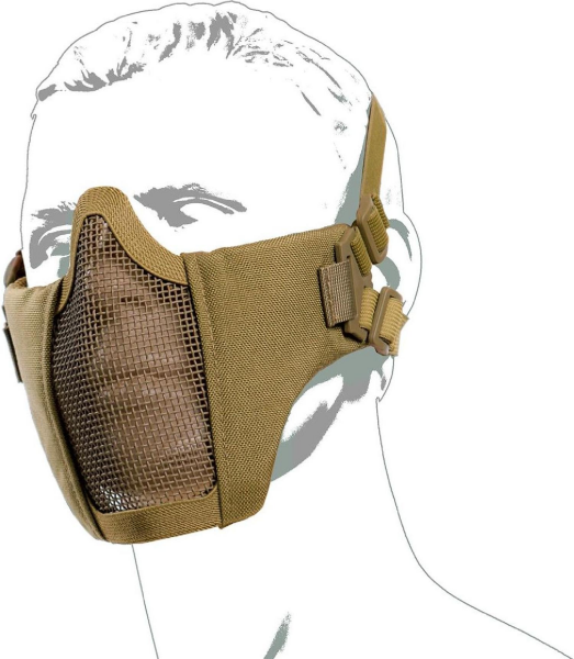 ASG Metal mesh Çene ve Ağız Korumalı Tan Airsoft Maskesi - 19078