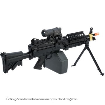 FN Lisanslı M249 MK46 FULLMETAL  SIYAH Airsoft Makinalı AEG
