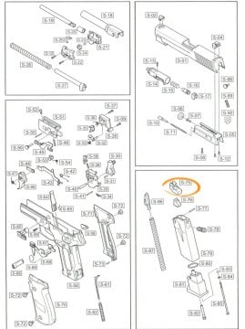 WE F226 - F228 - F229 - MK25 Şarjörün Besleme Ağzı - MAG LIPS / Parça #75