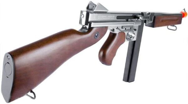CYBERGUN Thompson M1A1 Silver Gerçek Ahşap AEG Airsoft Tüfek