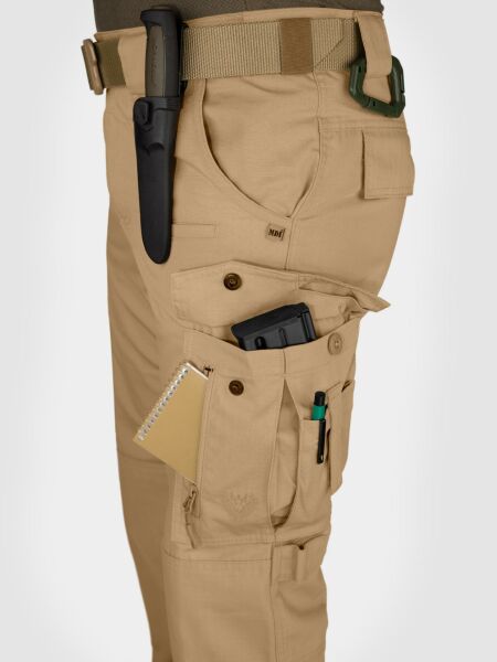 MUDEIR Ripstop Kumaş 8 Cepli Börü Pantolon KAYOTE BROWN