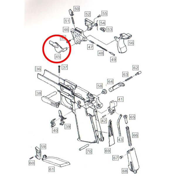 WE 1911 Emniyet Mandalı Parts No #45