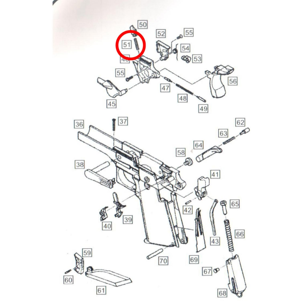 We 1911 Yedek Parça Yay Parts No #51