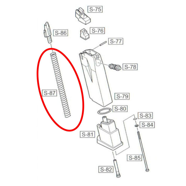 We F226 Magazine Spring Parts No #87