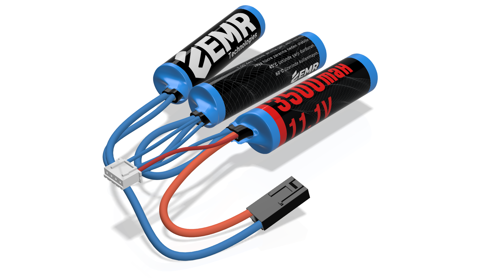 EMR 11.1V 3500mAh Lithium Ion Üç Yaprak Airsoft Pil Tamiya