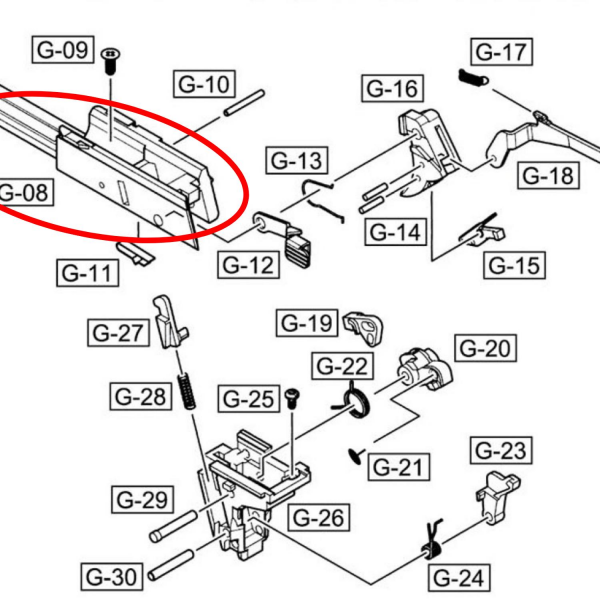 We G17 Serisi Kızak Yuvası Parça No #08