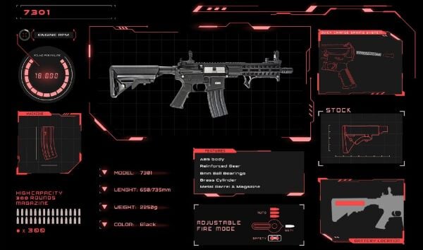 DBOYS M4 8'' M-Lok Polimer Siyah AEG Airsoft Tüfek