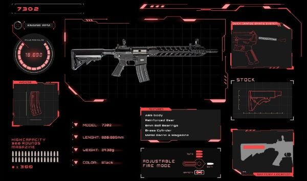 DBOYS M4 13'' Polimer Siyah AEG Airsoft Tüfek