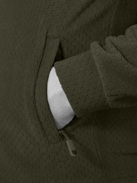 MUDEIR Balıkçı Yaka Petek Model Cepli Polar Yalım HAKİ