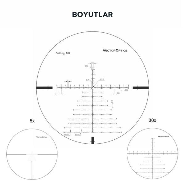 Vector Optics 34mm Continental 5-30x56FFP Tüfek Dürbünü SCFF-30