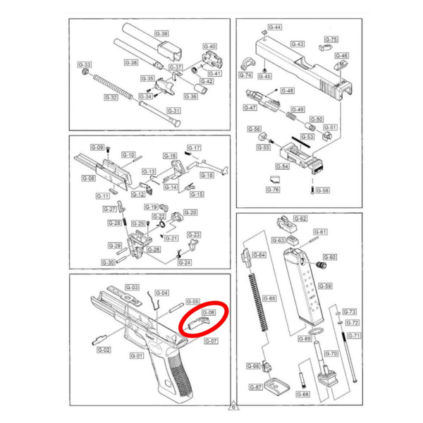 We G19 Gen 5  Serisi Şarjör Mandalı Parça No G19V #06