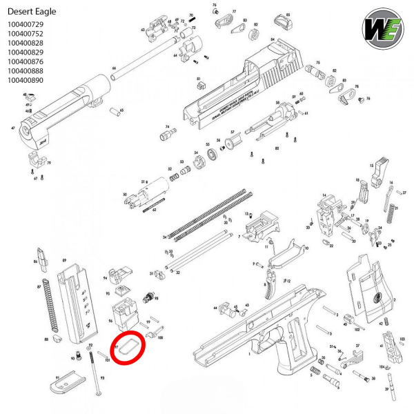 We Desert Eagle Şarjör Contası Parça No #97