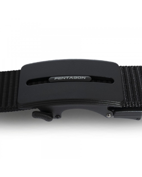 Pentagon Regal Belt 35mm ''BLK'' STD Şişe Acacağı Detaylı Kemer - Siyah