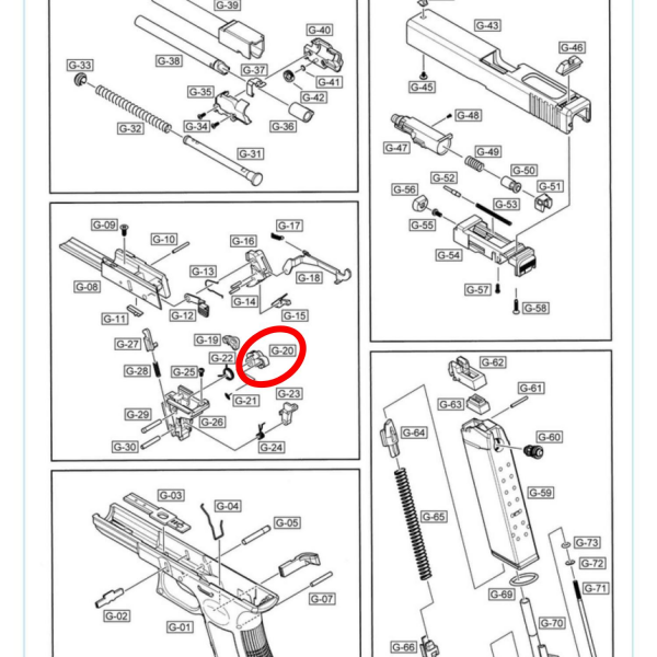 WE G17 G19 Serisi Hammer Sear Parça No #20