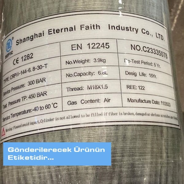 SEFIC 6.8 Litre 300 Bar Karbonfiber Scuba Tüp