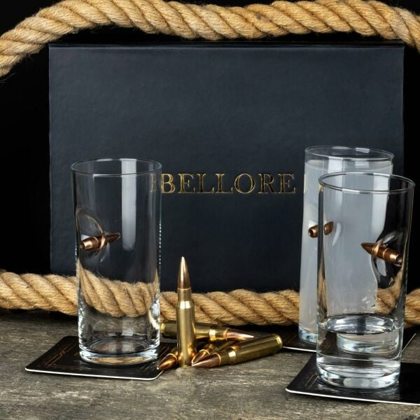 Bellore Gerçek .308 Mermili Rakı Bardağı Seti (3’lü)