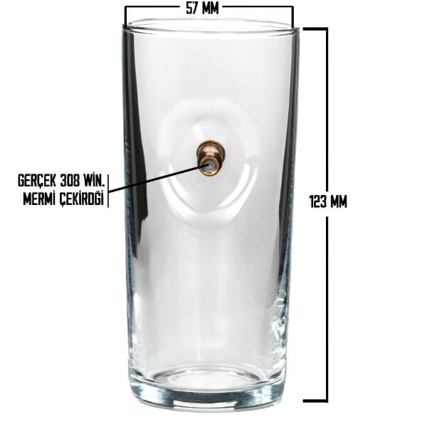 Bellore Gerçek .308 Mermili Rakı Bardağı Seti (3’lü)