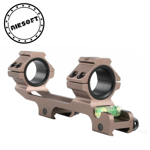 Teagle Y035 Tan Tek Parça 30/25.4mm Picatinny Dürbün Montajı Anti Eğim Su Terazili