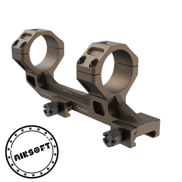 T-Eagle Y037 Tan Alçak Profil Tek Parça 30/25.4mm Picatinny Dürbün Montajı