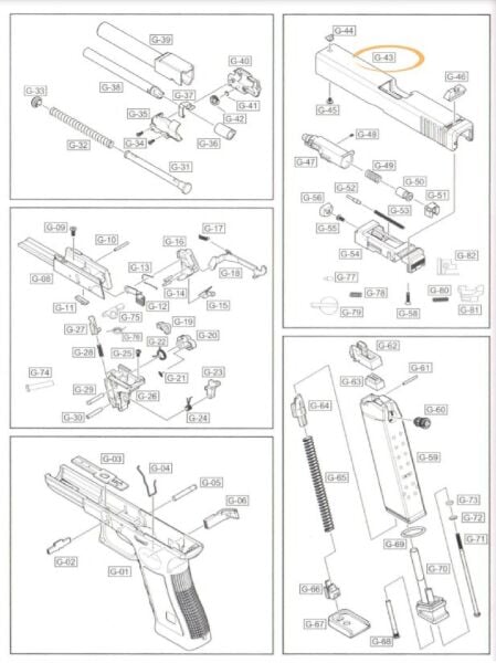 WE G18 AIRSOFT GBB TABANCA PARÇA# 43 (METAL SÜRGÜ)