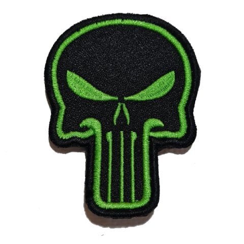 PUNISHER SKULL GREEN PATCH - SİYAH-YEŞİL