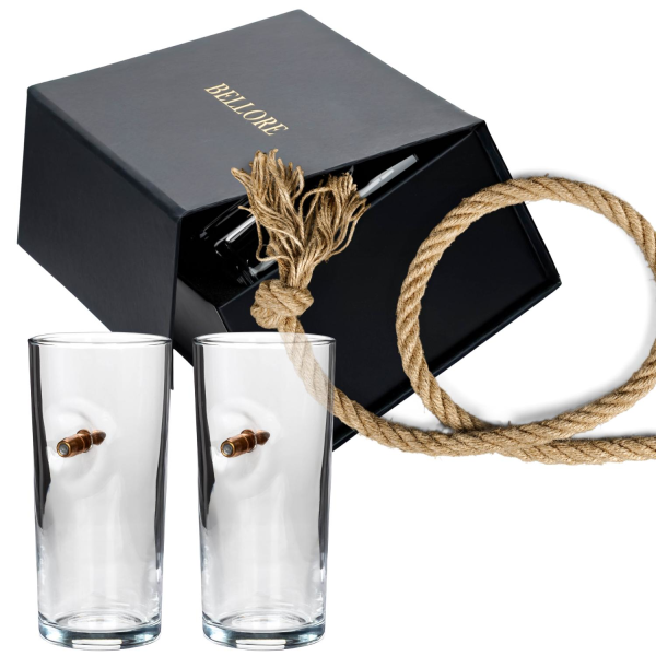 Bellore Gerçek .308 Mermili Rakı Bardağı Seti (2'li)