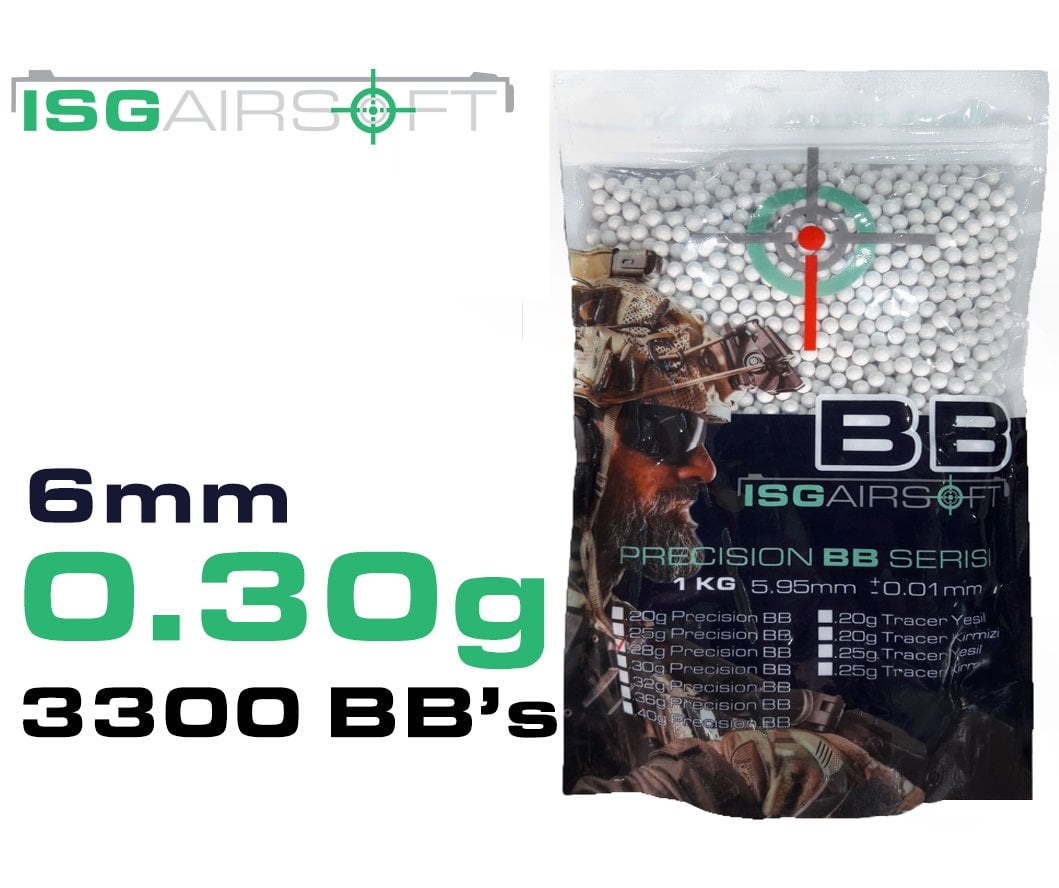 ISGairsoft 0.30g Airsoft BB 3300adet 1KG Paket
