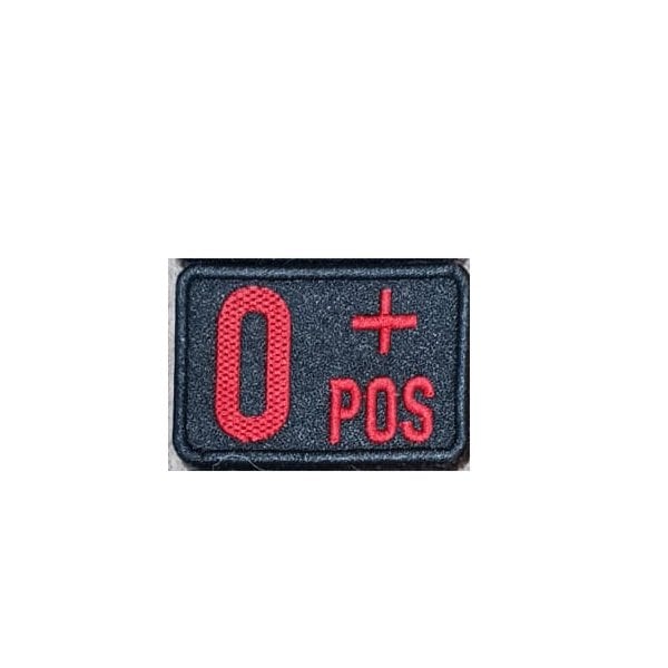 0 POZITIF KAN GRUBU PATCH - SİYAH-KIRMIZI PATCH