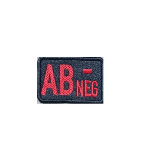 AB NEGATIF KAN GRUBU PATCH - SİYAH-KIRMIZI PATCH