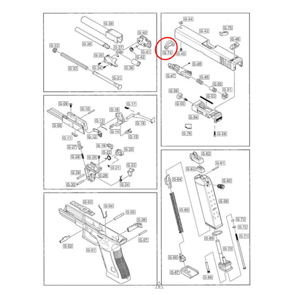 We G17 Serisi İcra Mil Yuvası Parça No #74