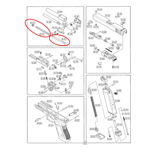 We G17 Serisi İcra Mili ve Yayı Parça No G17 #31 #32 #33