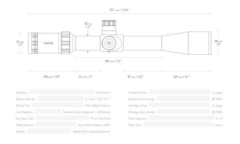 Hawke Sidewinder ED 10-50x60 TMX Tüfek Dürbünü