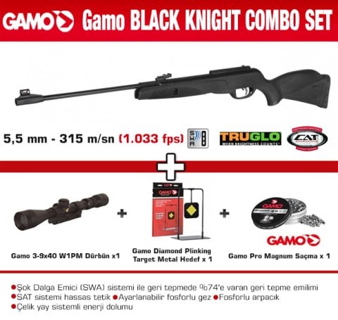 Gamo BLACK KNIGHT COMBO SET Havalı Tüfek 5.5mm