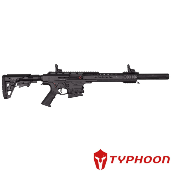 TYPHOON F12 SIYAH 12CAL 51CM ŞARJÖRLÜ YİVSİZ YARI OTOMATIK AV TÜFEĞİ