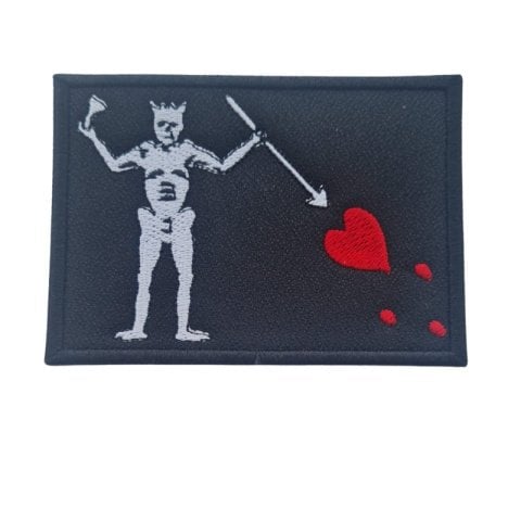 BLACK BEARD KORSAN BAYRAK TACTICAL PATCH -SİYAH-BEYAZ