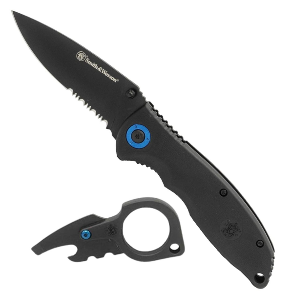 Smith & Wesson® Liner Lock and Multi-Purpose Keychain Black Katlanır Çakı 1100061