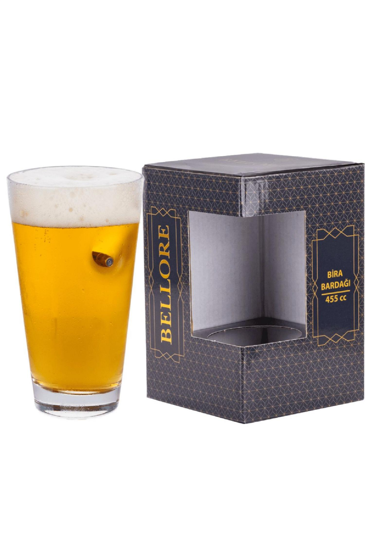 Bellore Gerçek Mermili Bira Bardağı 455 CC