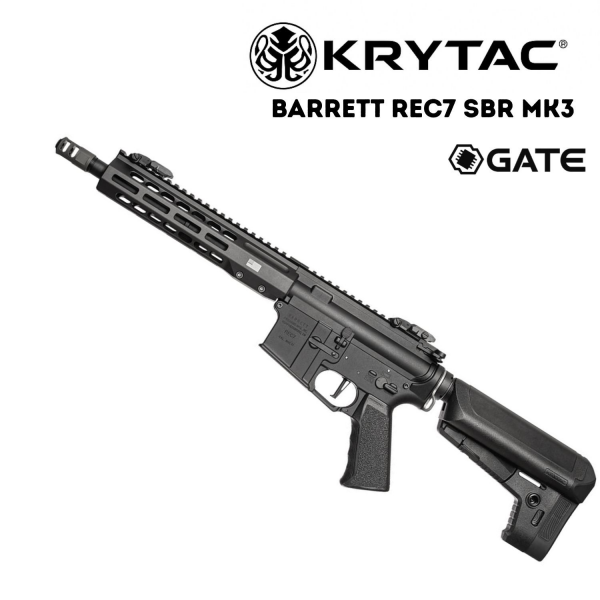 KRYTAC Barrett REC7 SBR MK3 GATE Siyah AEG Airsoft Tüfek