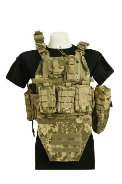 SS Balistik Plaka Takılabilir Yan Korumalı Sırt Çantalı İlk Yardım Çantalı Hücum Yeleği PİKSEL