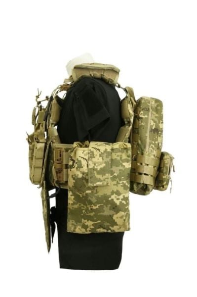 SS Balistik Plaka Takılabilir Yan Korumalı Sırt Çantalı İlk Yardım Çantalı Hücum Yeleği PİKSEL