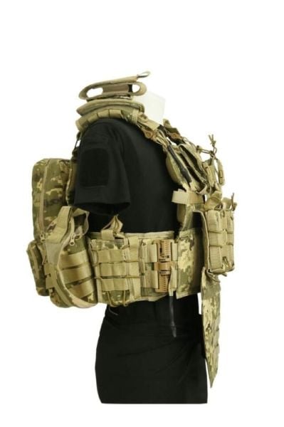 SS Balistik Plaka Takılabilir Yan Korumalı Sırt Çantalı İlk Yardım Çantalı Hücum Yeleği PİKSEL