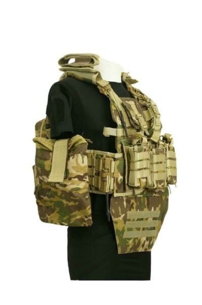 SS Balistik Plaka Takılabilir Yan Korumalı Sırt Çantalı İlk Yardım Çantalı Hücum Yeleği MULTİCAM