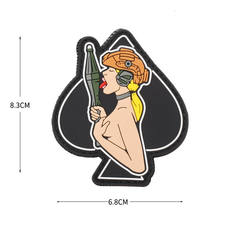 DA 3D PVC Patch Combat Queen Spade BOMBA MAÇA KIZI DA-NAS-192