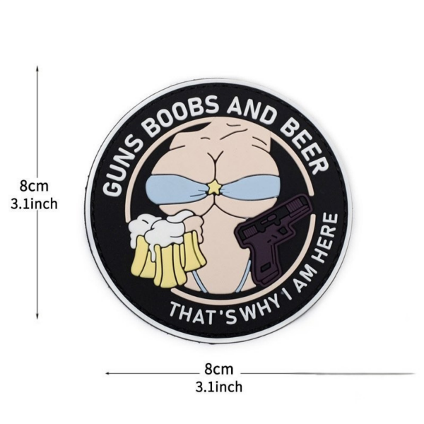 DA 3D PVC Patch Guns Boobs and Beer DA-NAS-108