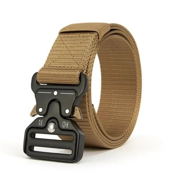 SS İthal Metal Tokalı Taktik Kobra Kemer - Outdoor Palaska Kemer - Tan