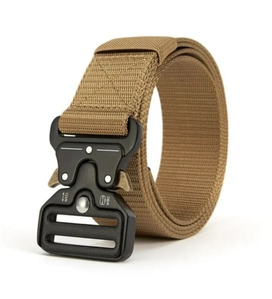 SS İthal Metal Tokalı Taktik Kobra Kemer - Outdoor Palaska Kemer - Tan