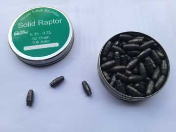 Solid Raptor 6.35mm 62Grain (100 Adet) SOLID ÇEKIRDEK