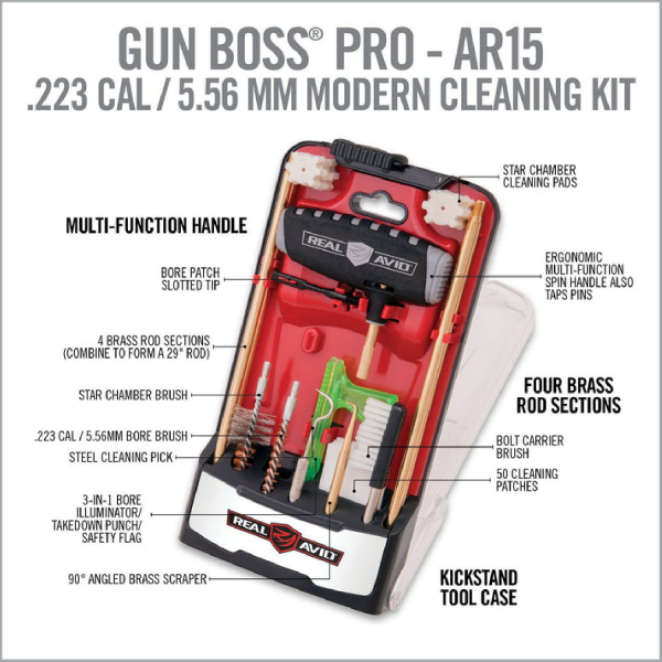 REAL AVID Gun Boss® Pro - AR15 Cleaning Kit Profesyoneller için temizlik seti